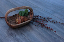 Basket of fruit, olive wood